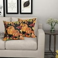 thumbnail image 6 of Fall Pumpkins Pillow Covers 20x20 Inch Autumn Maple Leaves Black Cotton Linen Decorative Throw Pillow Case Thanksgiving Cushion Cover Set of 2 for Bedroom Sofa Living Room Couch Chair, 6 of 6