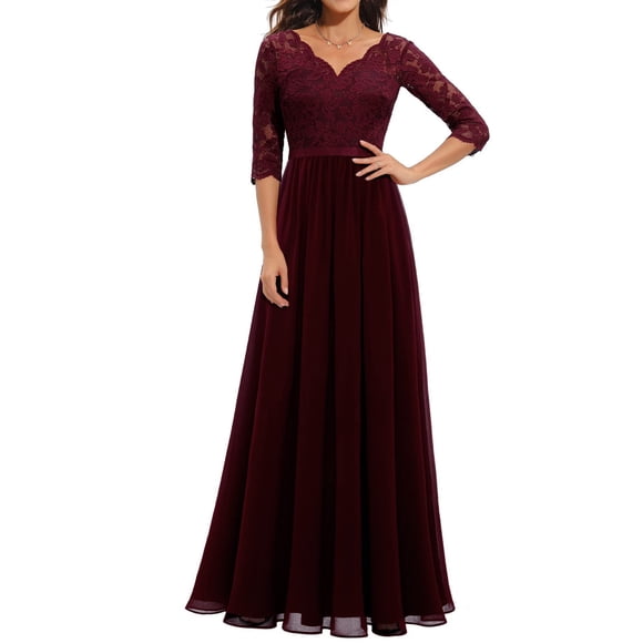 Xdegoge Plus Size Dress for Women 4X-5X Bohemian,Sundresses Plus Size Clearance,Wedding Guest Dress with Sleeves Flowy,Junior Clothing Set,Garden Party Dresses for Women,Ropa De NiñOs Wine L