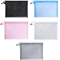 thumbnail image 1 of Estrela 5 uds. Bolsas multiusos de malla transparente con cremallera, bolsa de cosméticos, bolsas de maquillaje, estuche para lápices, portalápices, organizadores de viaje, 1 of 5