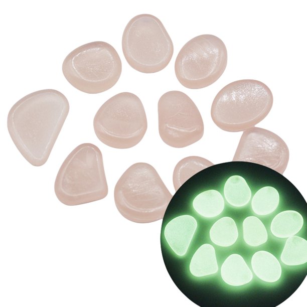 SAYOO 80 piezas de guijarros de jardín, piedras que brillan en la oscuridad, piedras luminosas para decoración de pasarelas y patios SAYOO casual