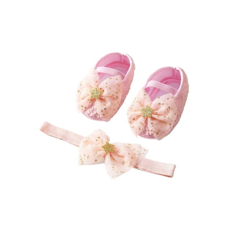 

Colisha Infant Crib Shoes Prewalker Princess Shoe Bowknot Mary Jane Flats Party Lightweight Loafers Soft Sole Loafer Flat Pink 4.5C