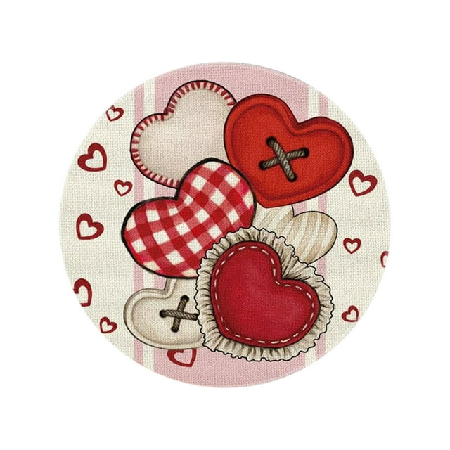 Eoozwa Napperons Ronds en Forme de Cœur pour la Saint-Valentin, 14 Pouces, Décoration de Table pour Mariage, Restaurant