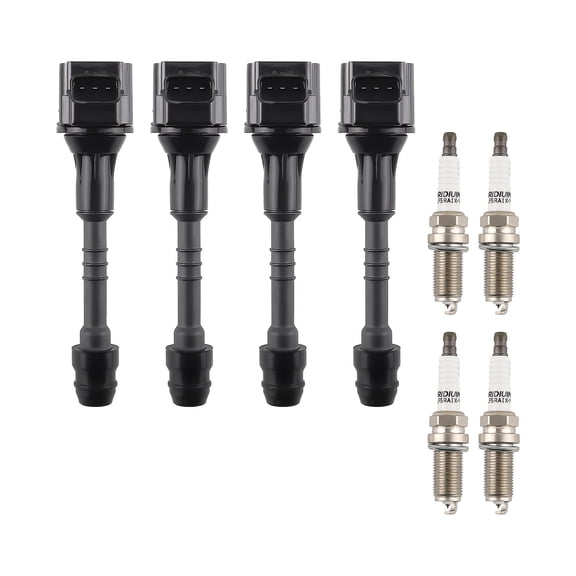 maXpeedingrods UF351 Set of 4 Ignition Coil Pack and Iridium Spark Plugs Fit for Nissan Sentra L4 1.8L 2002-2006, Ignition Coil Kit Replace UF-351 224336N015 224486N011