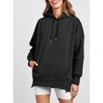 thumbnail image 6 of Biekopu Women's Autumn Loose Hoodies, Solid Color Long Sleeve Drawstring Hood Sweatshirt Pocket Tops, 6 of 9