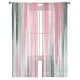 thumbnail image 3 of ERUNPONLY Pink Gray Sheer Curtains 63 Inch Length 2 Panels Set, Contemporary Abstract Gradient Aesthetic Voile Window Treatment Curtains Sheers Drapes for Bedroom/Living Room/Kitchen 52x"63"x2, 3 of 7