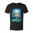 thumbnail image 2 of Swimming Sea Turtle Animal Lover Mens Premium Tri Blend T-Shirt, Vintage Black, 2XL, 2 of 3