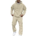 thumbnail image 4 of Sweat Suits for Men 2 Piece Set Slim Fit Casual Long Sleeve Hoodie Sweatpants Set Mens Jogger Track Suits Mens, 4 of 9