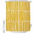 thumbnail image 2 of Yellow Striped Waterproof Fabric Shower Curtain,Modern Geometric Abstract Retro Waterproof Fabric Shower Curtain for Bathroom Curtains Bathtubs Hotel Shower Curtains with 12 Hooks Stall 54x78in, 2 of 8