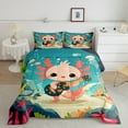 thumbnail image 2 of Erosebridal Cartoon Axolotl Bedding Sets with Comforter, Musical Guitar Duvet Insert, Polka Dots Reversible, 2pcs, 2 of 6