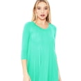 thumbnail image 4 of Women's Loose Fit 3/4 Sleeve Round Neck Jersey Knit A-Line Solid Midi Dress, 4 of 4