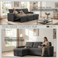 thumbnail image 3 of TiramisuBest Convertible Sofa Bed Couches for Living Room, 82" Sleeper Sofa with Pull Out Couch Bed, Linen Fabric L Shape Sectional Couch with Reversible Storage Chaise, USB Charging (Dark Gray), 3 of 7