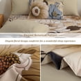 thumbnail image 7 of Dintszyayue Floral Comforter Set King Size 7 Pieces Bed in a Bag Khaki Flower Bedding Sets Lightweight Pillowcases for All Season(90"X104"), 7 of 7