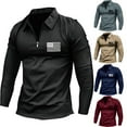 thumbnail image 4 of CENL Mens Casual Long Sleeve Shirt Slim Zip Collar Sports T Shirt Muscle Tops Tee, 4 of 9