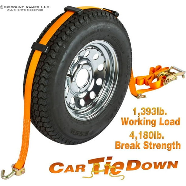 Auto Hauler Wheel Ratchet TieDown Strap