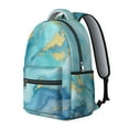 thumbnail image 2 of Teal Gold Marble Backpack for School,Cute School Bag,Schoolbag with Adjustable Shoulder Straps & Padded Back,15.3"x11"x7.1".﻿, 2 of 6