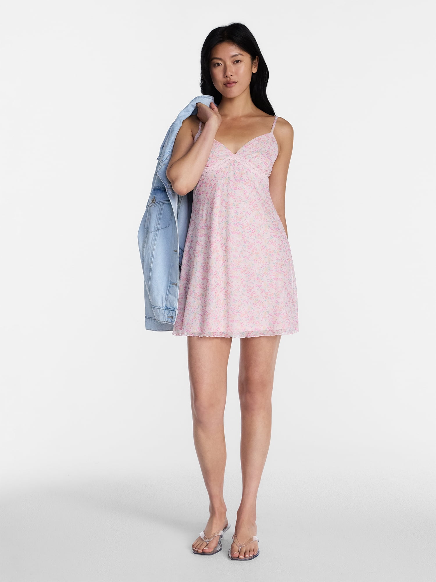 No Boundaries Lace Trim Mini Dress, Women’s XXS-XXL