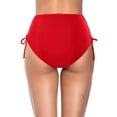thumbnail image 4 of Swimsuit Bottoms for Women - High Waisted Bikini Bottoms Tie Side Tummy Control Bathing Suit Bottom Red M, 4 of 4
