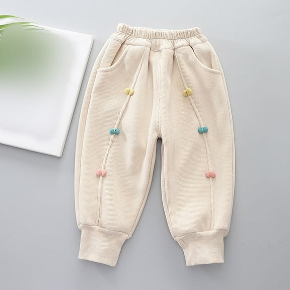 SNKSDGM Toddler Girl Pants 3T Jeans Toddler and Boys Lined Sweatpants Youth Jogger Pants Kids Pants with Pockets 4-5 Years