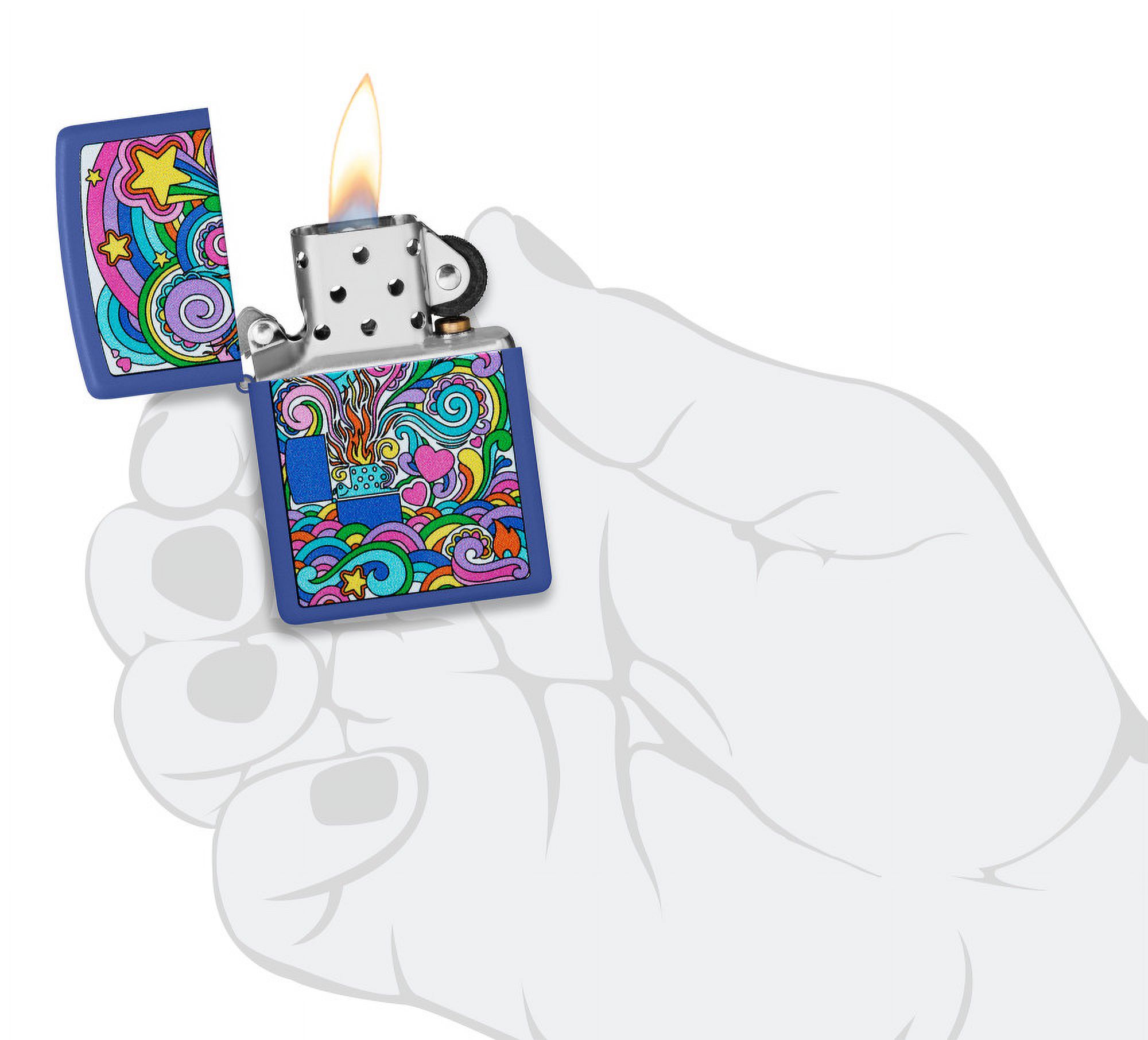 Zippo Abstract Design Royal Blue Matte Pocket Lighter