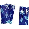 thumbnail image 5 of GZHJMY Christmas Cloth Napkin Blue Snowflake Kitchen Dining Table Decor for Family Gathering Party Everyday Use Dinner Napkin Holiday Xmas Gift 4 Pack 20" × 20", 5 of 6