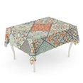 thumbnail image 1 of LADDKE Beige Ceramic Colorful Patchwork Vintage Multicolor Pattern Endless Linoleum Tablecloth Table Desk Cover Home Party Decor 52x70 inch, 1 of 1