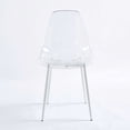 thumbnail image 6 of Set of 4 PP Plastic Dining Chairs with Metal Legs, Plastic Seat, Transparent, 6 of 9