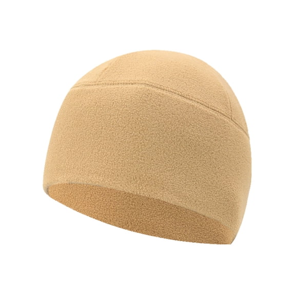 AirLoni Men's Skull Cap Winter Warm Fleece Lining Windproof Thickened Helmet Liner Lightweight Stretchy Beanie Hat for Outdoor Khaki,A