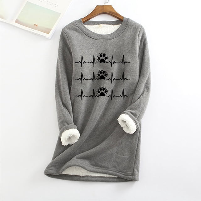 DPTALR Chemise Décontractée d'Hiver à Manches Longues pour Femmes, Col Rond, Ample, Imprimée