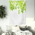 thumbnail image 3 of Leaves Tapestry, Freshening Background with Vibrant Leaves in Spring Flourishing Open Up Plant Theme, Wall Hanging for Bedroom Living Room Dorm Decor, 60W X 80L Inches, Green White, by Ambesonne, 3 of 5