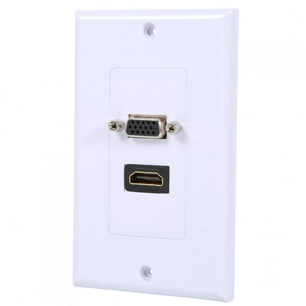 puerto HDMI hembra 1 puerto VGA hembra AV toma de pared toma de video placa de conector frontal blanco Bodega Aurrera en linea