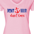 thumbnail image 4 of Inktastic Boat Hair Don't Care, Anchor, Sailing - Red Blue Women's V-Neck T-Shirt, 4 of 5