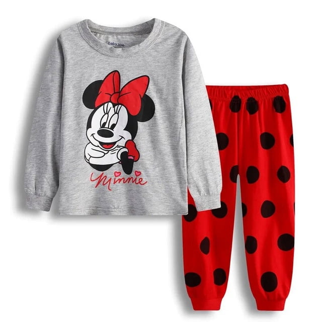 Conjuntos de ropa para niños y niñas, pijamas de algodón con dibujos animados de Minnie, muchos estilos, primavera y otoño, novedad xuanjing unisex