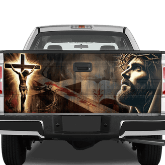 Jesus Tailgate Wrap, Jesus Take The Wheel Christian Cross Tailgate Wrap Decal Christian American Flag Vinyl Decal Tailgate Wrap