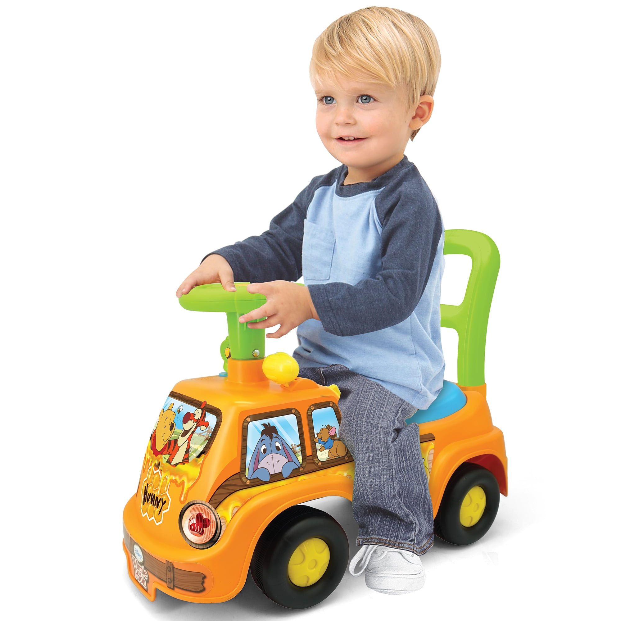 Kiddieland: My First Adventure Ride-On: Pooh Honey Van - Disney Lights & Sounds Foot-To-Floor Vehicle, Interactive Dashboard, Toddlers Ages 12-36mo