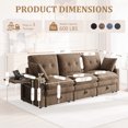thumbnail image 2 of Timbernest 89" Sectional Sofa for Living Room, 3 Seater Chenille Cloud Couch with Storage, USB Ports, Coffee, 2 of 9