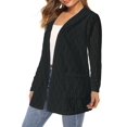 thumbnail image 2 of Women'S Light-Weight Cardigan Open Front Casual Long Sleeve Knit Sweater with Pockets White XXL, 2 of 6