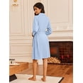 thumbnail image 3 of Ekouaer Robes for Women Waffle Knit Bathrobe Lightweight Kimono Robe Knee Length Loungewear with Pockets, 3 of 6