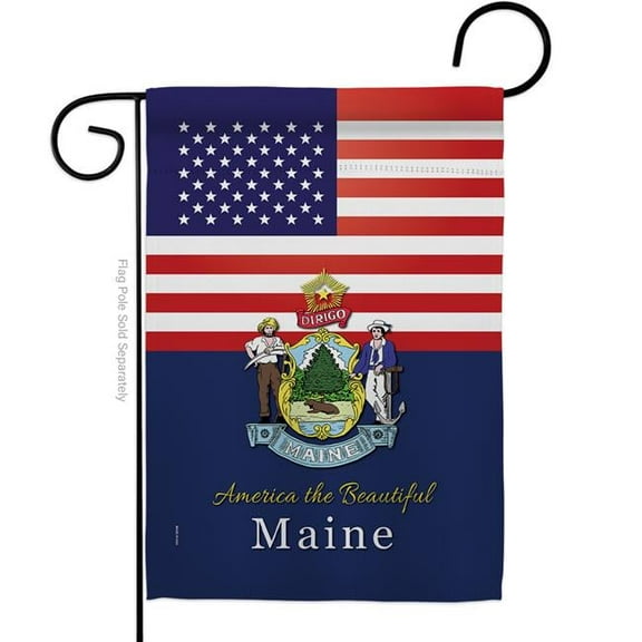 Americana Home & Garden G142571-BO 13 x 18.5 in. USA Maine American State Vertical Garden Flag with Double-Sided House Decoration Banner Yard Gift