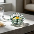 thumbnail image 6 of Crystal Lotus Tealight Candle Holder - Glass Tea Light Candlestick, Clear Crystal Figurine Ornament for Home, Office, Christmas, Halloween Decoration, 6 of 6