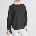 thumbnail image 3 of Fesfesfes Womens Yellow Tshirt Women Solid Color Lapel Casual Long-Sleeved Pocket Shirt Ladies Tops Free Size(US:4-10), 3 of 6