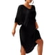 thumbnail image 2 of Vestido para Mujer con Escote en V, Media y Abertura Lateral. Negro S, 2 of 8