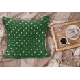thumbnail image 2 of Christmas Fluffy Throw Pillow Cushion Cover, Retro Style Polka Dots Pattern in Xmas Noel Colors in Traditional Fashion, Decorative Square Accent Pillow Case, 28" x 28", Green and White, by Ambesonne, 2 of 5