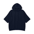 thumbnail image 7 of Xdegoge Women's Oversized Poncho Hoodie Batwing Half Sleeve Pullover Sweatshirts High Low Hem Loose Fit Casual Fall Tunic Tops Slouchy Comfy Loungewear, 7 of 7