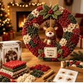 thumbnail image 4 of 3D Fabric Poke Wreath DIY Kit, No-Sew Christmas Craft for Adults, Holiday Door Decor & Wall Hanging, 4 of 8