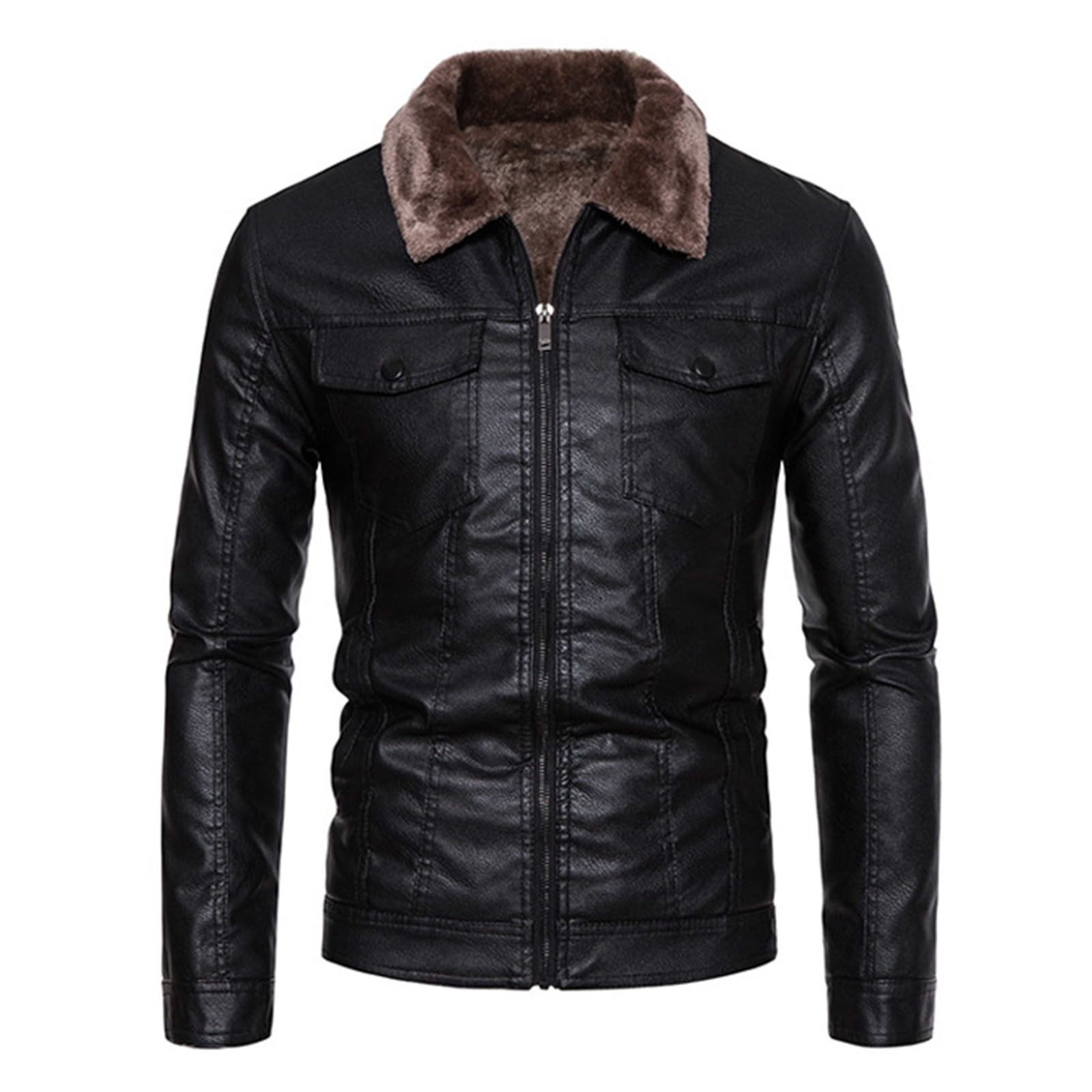 LOVZFMLL Jackets for Men's Zipper Opening And Closing Coat Long