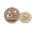 thumbnail image 1 of Hungry Brown Emotion Dizzy Chicken Round Metal Golden Pin Brooch Clip, 1 of 3