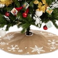 thumbnail image 2 of Falda para árbol de Navidad Joiedomi, 36 cm, rústica, de arpillera con copo de nieve, 2 of 7