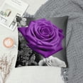 thumbnail image 2 of RUIYC  Floral Pillow Covers 18x18 Purple Throw Pillow Covers Gray Black Purple Pillows Decorative Couch Pillow Covers Living Room Sofa Bed Rose Flower Love Farmhouse Outdoor Summer, 2 of 5