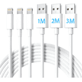 thumbnail image 1 of Cable De Cargador Usb Para Iphone Ipad 12w Carga Rápida 3pzs Xtellar Blanco, 1 of 3