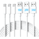 thumbnail image 1 of Cable De Cargador Usb Para Iphone Ipad 12w Carga Rápida 3pzs Xtellar Blanco, 1 of 3